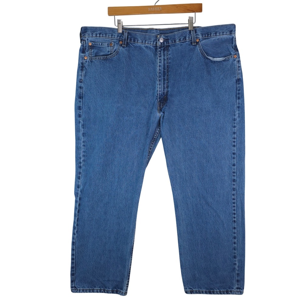 Levis 505 Jeans Mens 48x30 Blue Straight Leg Cotton Medium Denim 2021 Minimalist